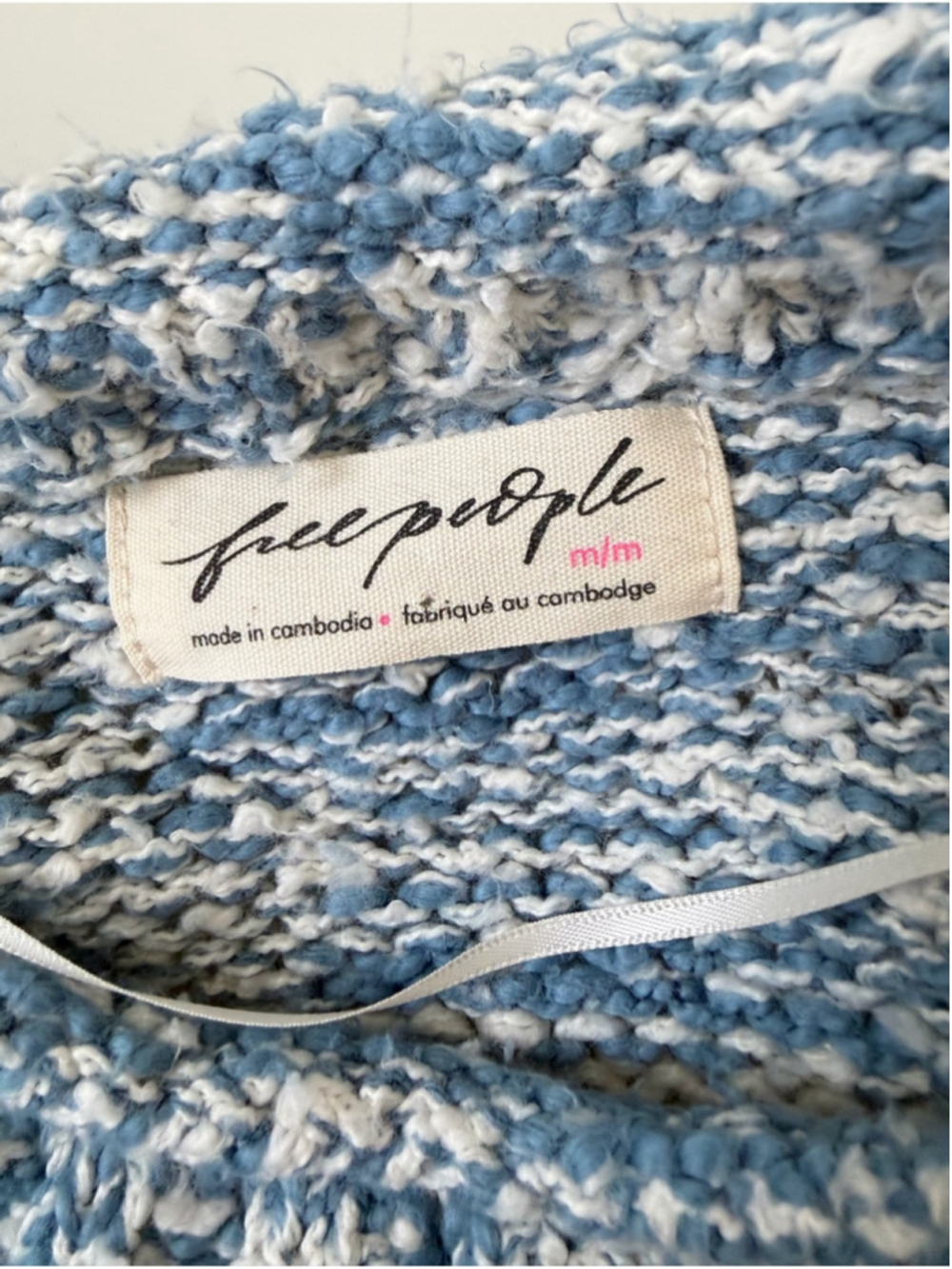 FREE PEOPLE - DANI PATTERN SWEATER IN CLOUD COMBO Size M - Picture 9 of 13